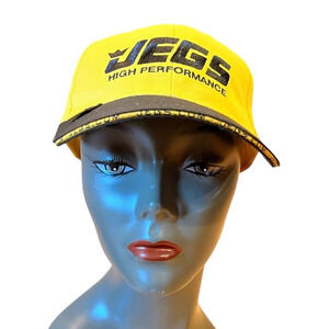 JEGS HIGH PERFORMANCE Racing Hat Yellow Black Mens Baseball Cap Trucker Snapback